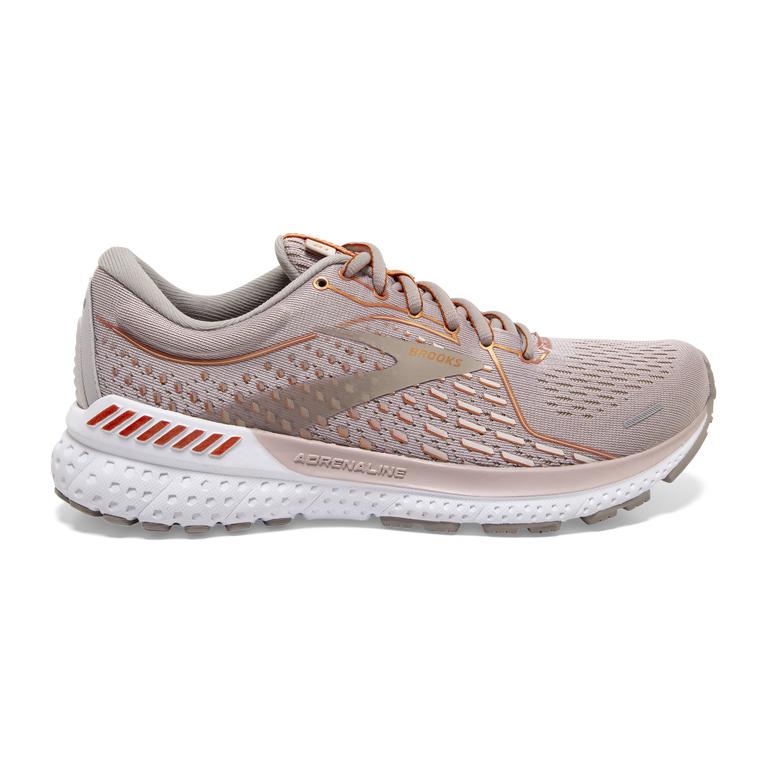 Brooks Adrenaline GTS 21 Road Running Shoes - Women's - Hushed Violet/Alloy/Copper/Coral (39164-LDQS